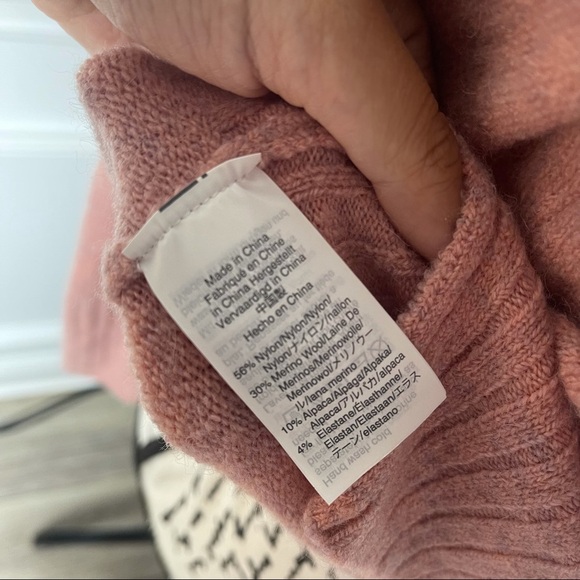 Madewell pink super soft turtleneck inland sweater - Picture 5 of 7